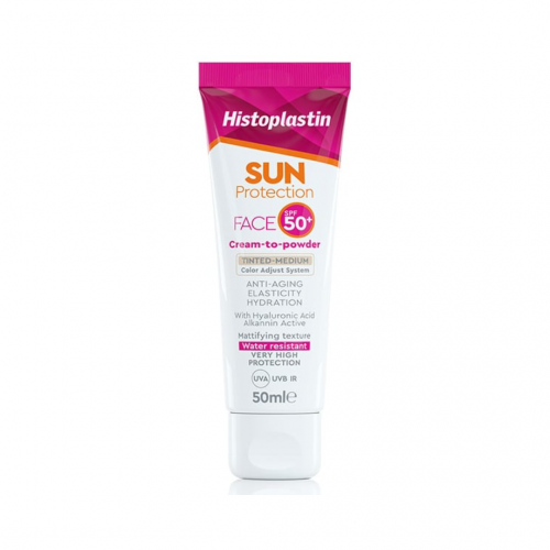Histoplastin Sun Protection Tinted Face Cream to Powder Medium SPF50 Αντηλιακή Κρέμα Προσώπου με Χρώμα για Καθημερινή Χρήση 50ml